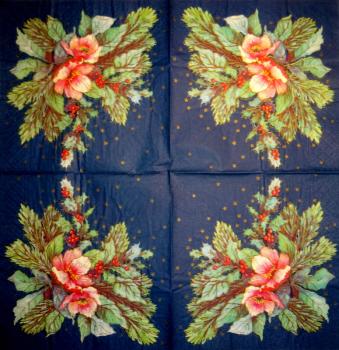 111 Weihnachten Blumen - 3-lagig - Stewo